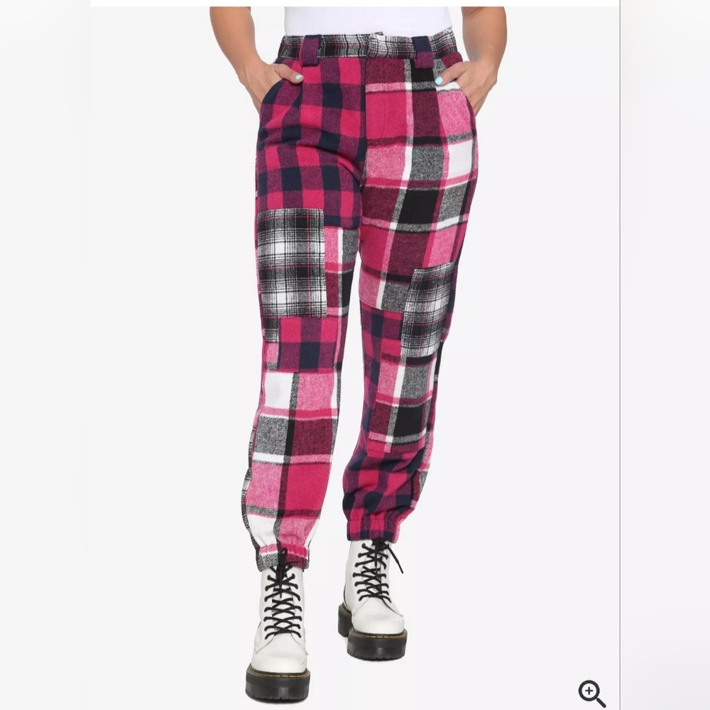 Bbj Plaid Patchwork Joggers - image 4